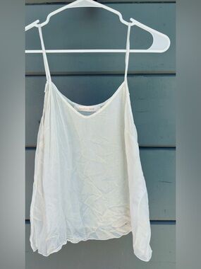 See By Chloe Cream Linen Spaghetti Strap Cami
